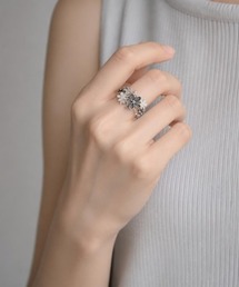 【Sonu jewelry（ソヌジュエリー）】カラーフラワー ストレッチリング son-ring-34-9