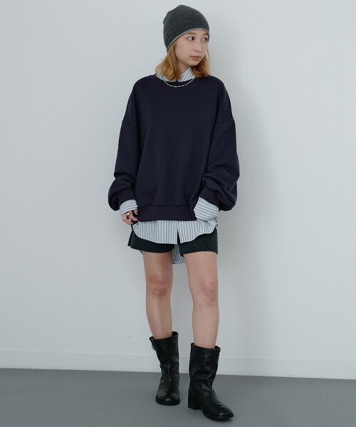 Whim Gazette(ウィムガゼット)の「〈WEB限定〉【Nuition】ニットショートパンツ(その他パンツ・レディース・ブラウン/チャコールグレー・FREE)」の9枚目の写真
