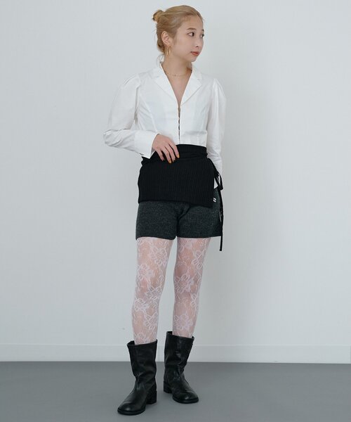 Whim Gazette(ウィムガゼット)の「〈WEB限定〉【Nuition】ニットショートパンツ(その他パンツ・レディース・ブラウン/チャコールグレー・FREE)」の10枚目の写真