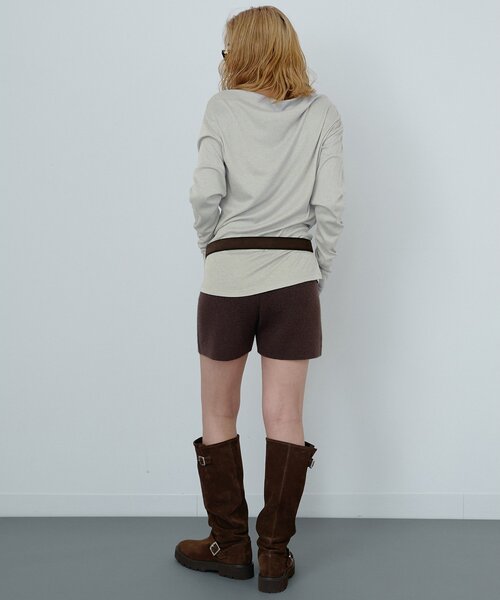 Whim Gazette(ウィムガゼット)の「〈WEB限定〉【Nuition】ニットショートパンツ(その他パンツ・レディース・ブラウン/チャコールグレー・FREE)」の14枚目の写真