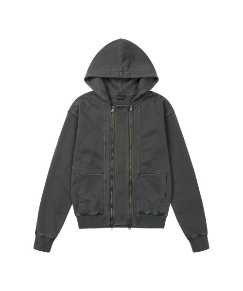 AAKAM(アーカム)の「Double Zippered Zip-Up Hoodie (Dark Gray)(パーカー・レディース・その他・1/2)」の2枚目の写真