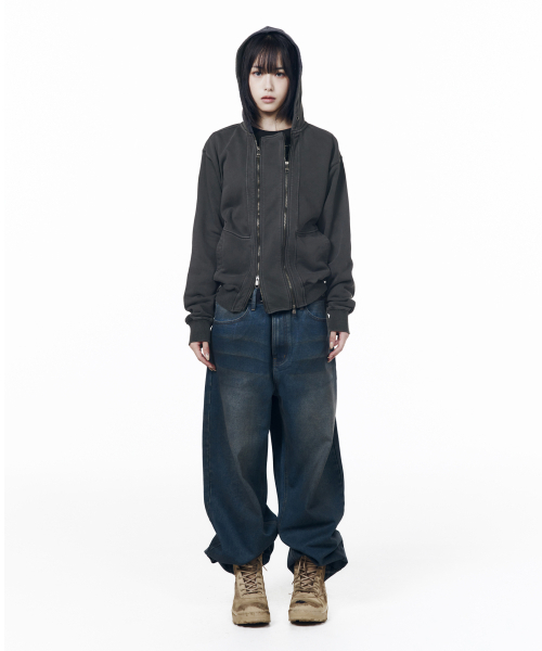 AAKAM(アーカム)の「Double Zippered Zip-Up Hoodie (Dark Gray)(パーカー・レディース・その他・1/2)」の4枚目の写真