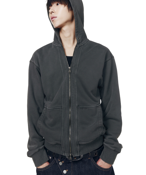 AAKAM(アーカム)の「Double Zippered Zip-Up Hoodie (Dark Gray)(パーカー・レディース・その他・1/2)」の10枚目の写真
