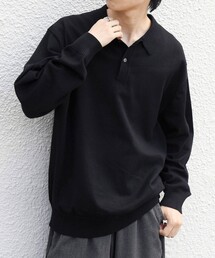 SHIPS any:〈手洗い可能〉ウール混 アンチピリング デザインリブ リラックス ニット ポロ◆