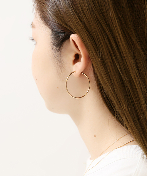 Lilas（リラ）の「1.5パイプ3.5cmルーフピアス K10（両耳）（ピアス（両耳用）・レディース・ゴールド・FREE）」の12枚目の写真