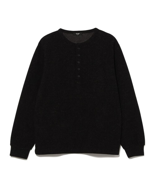 BEAMS HEART(ビームスハート)の「メランジ ヘンリーネック カットソー(Tシャツ/カットソー・メンズ・ブラック/グレー・X-LARGE/LARGE/MEDIUM/SMALL)」の2枚目の写真