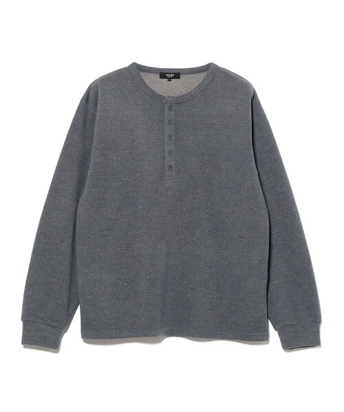 BEAMS HEART(ビームスハート)の「メランジ ヘンリーネック カットソー(Tシャツ/カットソー・メンズ・ブラック/グレー・X-LARGE/LARGE/MEDIUM/SMALL)」の3枚目の写真
