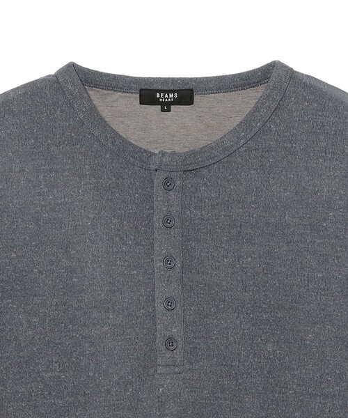 BEAMS HEART(ビームスハート)の「メランジ ヘンリーネック カットソー(Tシャツ/カットソー・メンズ・ブラック/グレー・X-LARGE/LARGE/MEDIUM/SMALL)」の4枚目の写真