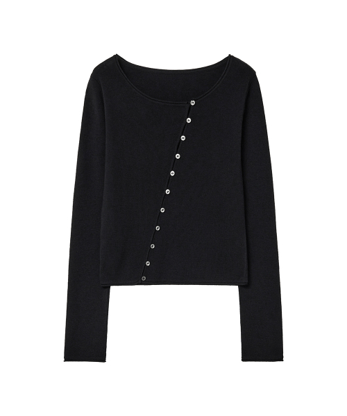 RENSE（レンセ）の「Diagonal Button Cardigan Black（カーディガン/ボレロ・レディース・その他・OS）」の3枚目の写真