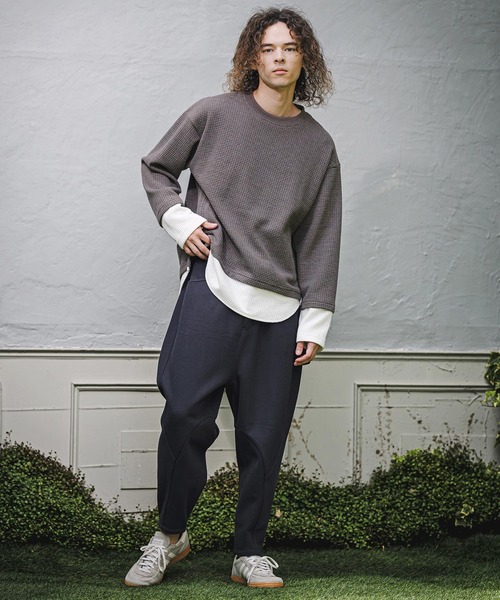CAMBIO（カンビオ）の「mlt5848-フェイクレイヤードワッフルロンT(BP-BFA0141)（Tシャツ/カットソー・メンズ・チャコール/ネイビー/ブラック・L/M/S）」の6枚目の写真
