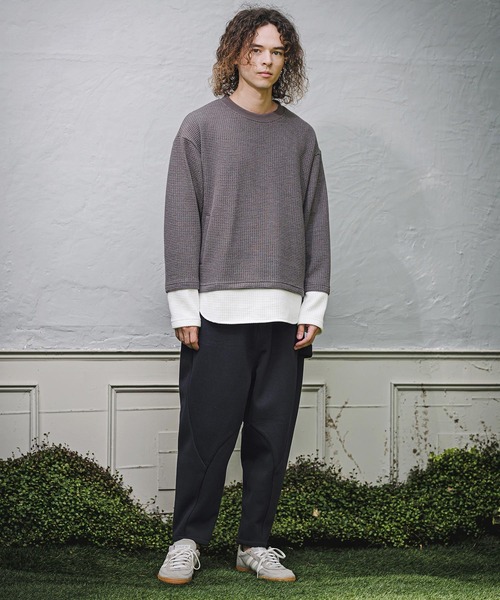 CAMBIO（カンビオ）の「mlt5848-フェイクレイヤードワッフルロンT(BP-BFA0141)（Tシャツ/カットソー・メンズ・チャコール/ネイビー/ブラック・L/M/S）」の7枚目の写真