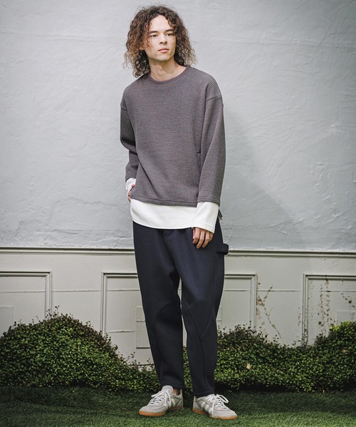 CAMBIO（カンビオ）の「mlt5848-フェイクレイヤードワッフルロンT(BP-BFA0141)（Tシャツ/カットソー・メンズ・チャコール/ネイビー/ブラック・L/M/S）」の8枚目の写真