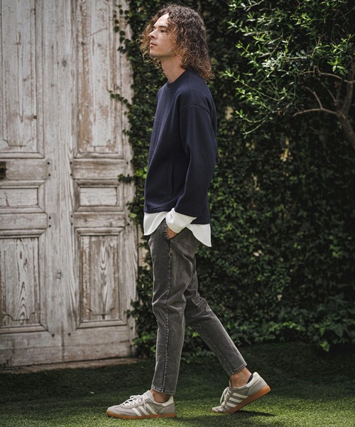 CAMBIO（カンビオ）の「mlt5848-フェイクレイヤードワッフルロンT(BP-BFA0141)（Tシャツ/カットソー・メンズ・チャコール/ネイビー/ブラック・L/M/S）」の13枚目の写真