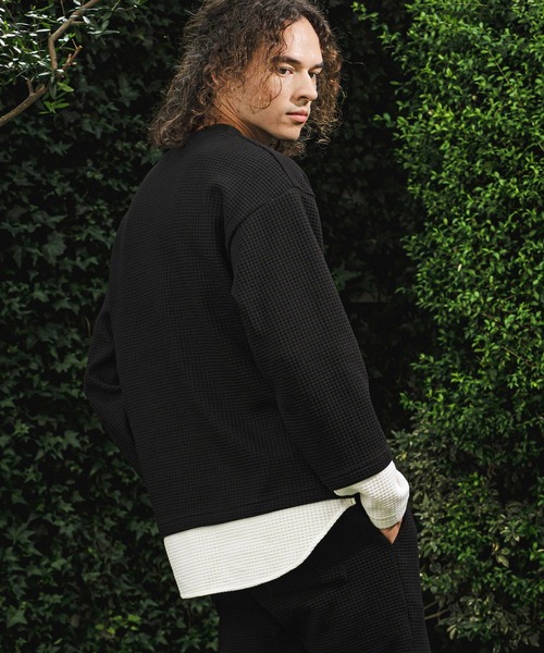 CAMBIO（カンビオ）の「mlt5848-フェイクレイヤードワッフルロンT(BP-BFA0141)（Tシャツ/カットソー・メンズ・チャコール/ネイビー/ブラック・L/M/S）」の15枚目の写真