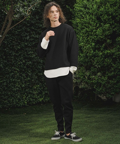 CAMBIO（カンビオ）の「mlt5848-フェイクレイヤードワッフルロンT(BP-BFA0141)（Tシャツ/カットソー・メンズ・チャコール/ネイビー/ブラック・L/M/S）」の16枚目の写真
