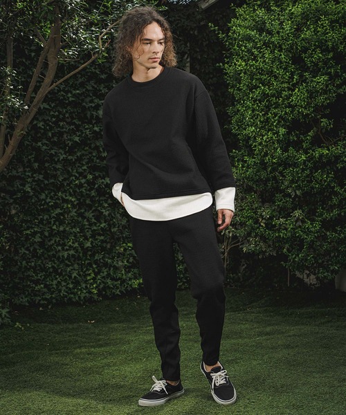CAMBIO（カンビオ）の「mlt5848-フェイクレイヤードワッフルロンT(BP-BFA0141)（Tシャツ/カットソー・メンズ・チャコール/ネイビー/ブラック・L/M/S）」の18枚目の写真