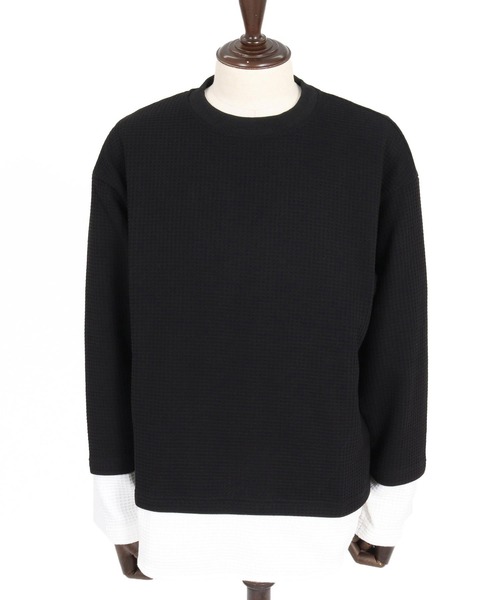 CAMBIO（カンビオ）の「mlt5848-フェイクレイヤードワッフルロンT(BP-BFA0141)（Tシャツ/カットソー・メンズ・チャコール/ネイビー/ブラック・L/M/S）」の19枚目の写真