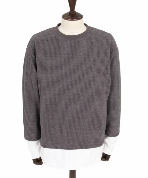 CAMBIO（カンビオ）の「mlt5848-フェイクレイヤードワッフルロンT(BP-BFA0141)（Tシャツ/カットソー・メンズ・チャコール/ネイビー/ブラック・L/M/S）」の20枚目の写真