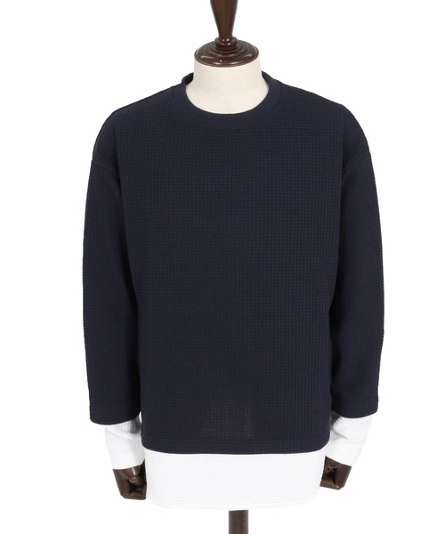 CAMBIO（カンビオ）の「mlt5848-フェイクレイヤードワッフルロンT(BP-BFA0141)（Tシャツ/カットソー・メンズ・チャコール/ネイビー/ブラック・L/M/S）」の21枚目の写真