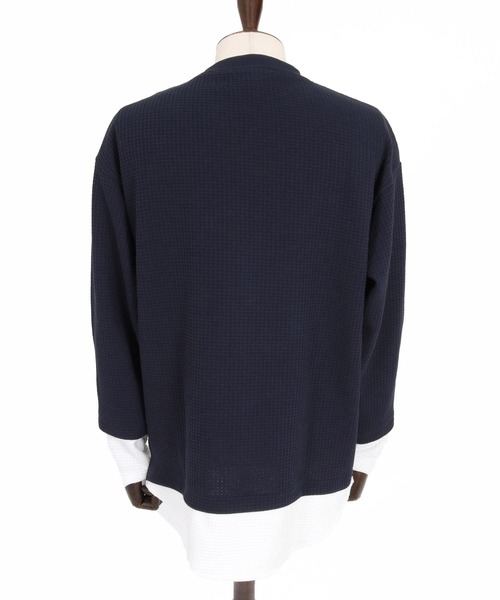 CAMBIO（カンビオ）の「mlt5848-フェイクレイヤードワッフルロンT(BP-BFA0141)（Tシャツ/カットソー・メンズ・チャコール/ネイビー/ブラック・L/M/S）」の22枚目の写真