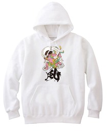 NIPOP(ニポップ) プルパーカー スウェット 裏毛 風神 和 イラスト プリント インバウンド お土産 トップス レディース ユニセックス