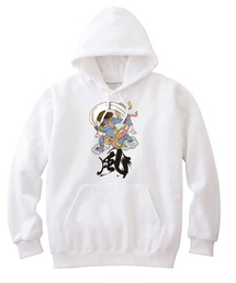 NIPOP(ニポップ) プルパーカー スウェット 裏毛 風神 和 イラスト プリント インバウンド お土産 トップス レディース ユニセックス