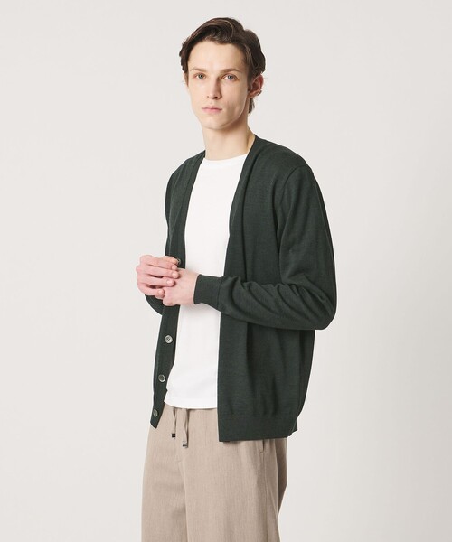 UNITED ARROWS(ユナイテッドアローズ)の「ハイゲージ カーディガン(カーディガン/ボレロ・メンズ・ダークグリーン/ネイビー・L/S/M)」の2枚目の写真