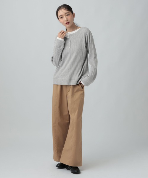 LEPSIM(レプシィム)の「ランダムテレコドッキングヘンリープルオーバー 1067563(Tシャツ/カットソー・レディース・ブラック/アイボリー/グレー・FREE)」の19枚目の写真