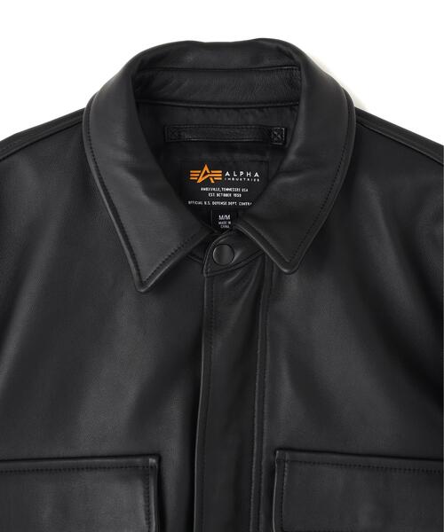 Alpha Industries(アルファインダストリーズ)の「【日本限定】Alpha Industries/アルファ インダストリーズ/LEATHER LIGHT AVIATOR JACKET/レザーライトアビエイタージャケット(ブルゾン・メンズ・ブラック・XL/L/M/S)」の14枚目の写真