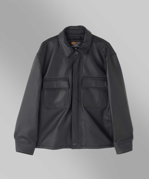 Alpha Industries(アルファインダストリーズ)の「【日本限定】Alpha Industries/アルファ インダストリーズ/LEATHER LIGHT AVIATOR JACKET/レザーライトアビエイタージャケット(ブルゾン・メンズ・ブラック・XL/L/M/S)」の1枚目の写真