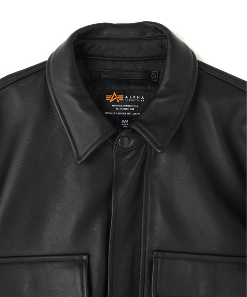 Alpha Industries(アルファインダストリーズ)の「【日本限定】Alpha Industries/アルファ インダストリーズ/LEATHER LIGHT AVIATOR JACKET/レザーライトアビエイタージャケット(ブルゾン・メンズ・ブラック・XL/L/M/S)」の4枚目の写真