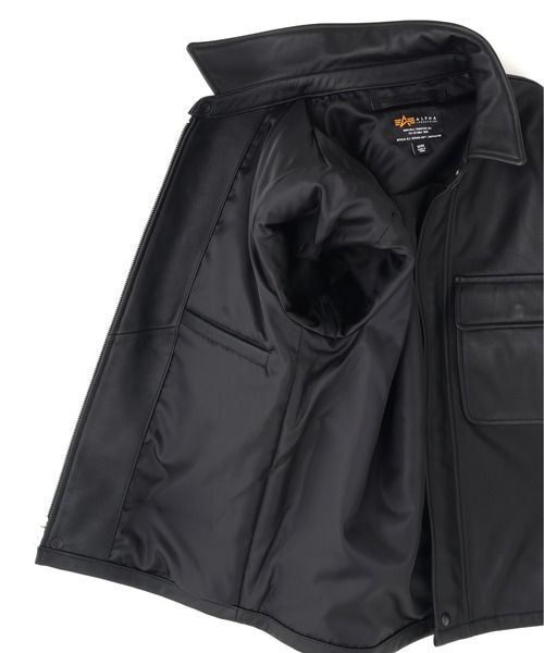 Alpha Industries(アルファインダストリーズ)の「【日本限定】Alpha Industries/アルファ インダストリーズ/LEATHER LIGHT AVIATOR JACKET/レザーライトアビエイタージャケット(ブルゾン・メンズ・ブラック・XL/L/M/S)」の10枚目の写真