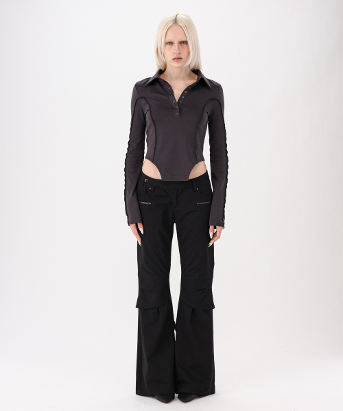 NOCTAVE(ノクターヴ)の「Collar Slim Top Charcoal(Tシャツ/カットソー・レディース・その他・SMALL/MEDIUM)」の4枚目の写真