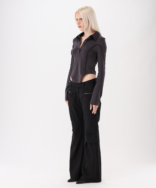NOCTAVE(ノクターヴ)の「Collar Slim Top Charcoal(Tシャツ/カットソー・レディース・その他・SMALL/MEDIUM)」の5枚目の写真