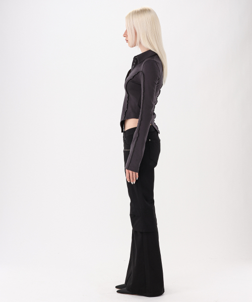 NOCTAVE(ノクターヴ)の「Collar Slim Top Charcoal(Tシャツ/カットソー・レディース・その他・SMALL/MEDIUM)」の6枚目の写真