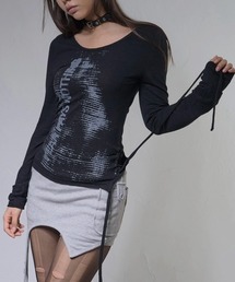 【FANCY CLUB】SIDE CORSET LONG SLEEVE / 【ファンシークラブ】サイドコルセットリボン長袖Tシャツ