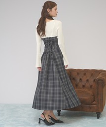 Ambre Neige（アンブルネージュ）の「knit docking lace up dress / ニットドッキングレースアップワンピース（ワンピース）」