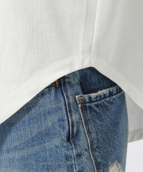 HARE（ハレ）の「モダールラウンドロングカットソー(HARE)（Tシャツ/カットソー・メンズ・ネイビー/オフホワイト/グレー・SMALL/LARGE/MEDIUM）」の5枚目の写真