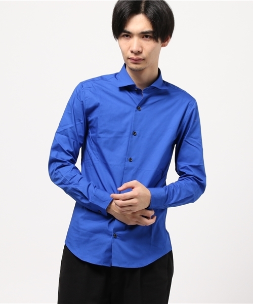 ROOPTOKYO（ループトウキョウ）の「日本製ブロードホリゾンタルカラー長袖シャツ（シャツ/ブラウス・メンズ・ネイビー/ホワイト/ピンク/ロイヤルブルー/ブラック/ワイン・L/M/LL）」の5枚目の写真