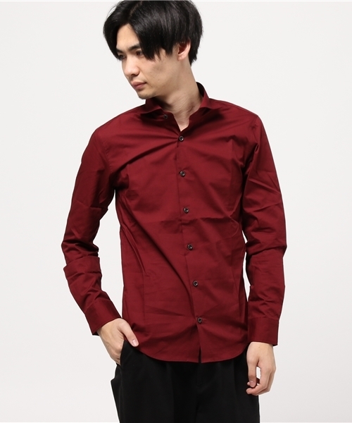 ROOPTOKYO（ループトウキョウ）の「日本製ブロードホリゾンタルカラー長袖シャツ（シャツ/ブラウス・メンズ・ネイビー/ホワイト/ピンク/ロイヤルブルー/ブラック/ワイン・L/M/LL）」の2枚目の写真