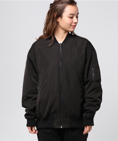 ANAP（アナップ）の「BIG MA-1（MA-1・レディース・カーキ/ブラック・FREE）」の3枚目の写真