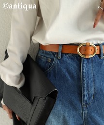 antiqua | 丸バックルデザイン本革ベルト(ベルト)