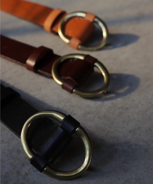 antiqua（アンティカ）の「丸バックルデザイン本革ベルト（ベルト・レディース・ブラウン/キャメル/ブラック・FREE）」の18枚目の写真