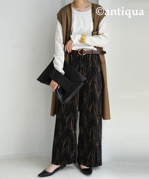 antiqua（アンティカ）の「丸バックルデザイン本革ベルト（ベルト・レディース・ブラウン/キャメル/ブラック・FREE）」の8枚目の写真