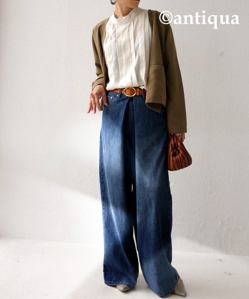 antiqua（アンティカ）の「丸バックルデザイン本革ベルト（ベルト・レディース・ブラウン/キャメル/ブラック・FREE）」の15枚目の写真