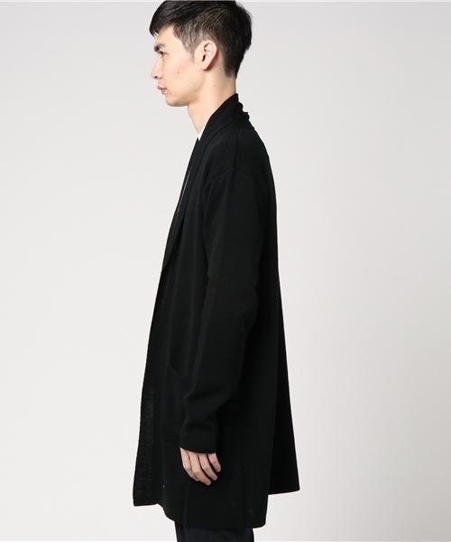 VENCEEXCHANGE（ヴァンスエクスチェンジ）の「麻タッチアクリルコーディガン          （カーディガン/ボレロ・メンズ・ダークグリーン/ブラック・LARGE/MEDIUM）」の3枚目の写真