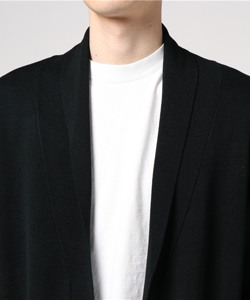 VENCEEXCHANGE（ヴァンスエクスチェンジ）の「麻タッチアクリルコーディガン          （カーディガン/ボレロ・メンズ・ダークグリーン/ブラック・LARGE/MEDIUM）」の5枚目の写真