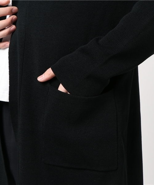 VENCEEXCHANGE（ヴァンスエクスチェンジ）の「麻タッチアクリルコーディガン          （カーディガン/ボレロ・メンズ・ダークグリーン/ブラック・LARGE/MEDIUM）」の6枚目の写真