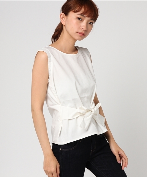 COLONY 2139(コロニートゥーワンスリーナイン)の「タイプライターウエストリボンブラウス(シャツ/ブラウス・レディース・イエロー/カーキ/レッド/オフホワイト/ネイビー・FREE)」の12枚目の写真