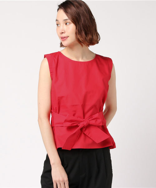 COLONY 2139(コロニートゥーワンスリーナイン)の「タイプライターウエストリボンブラウス(シャツ/ブラウス・レディース・イエロー/カーキ/レッド/オフホワイト/ネイビー・FREE)」の7枚目の写真